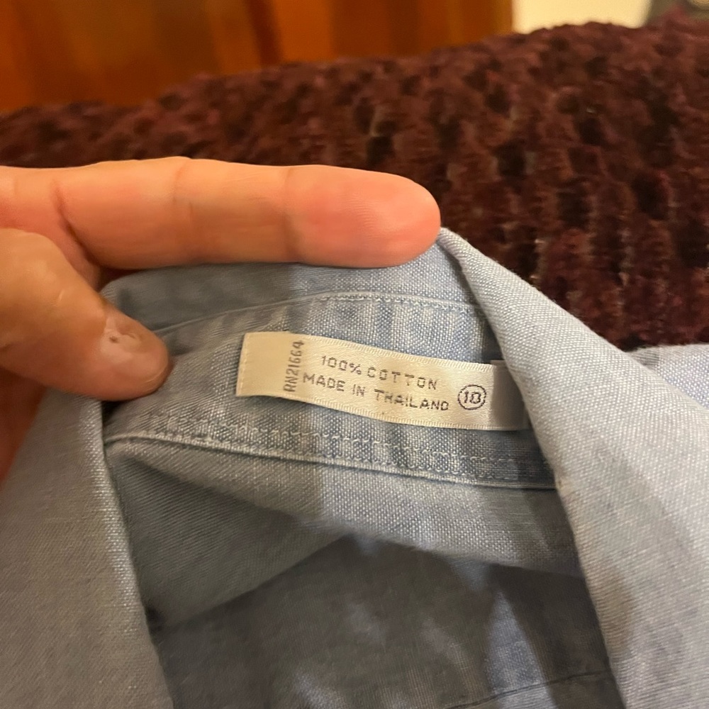Beautiful Light Blue Button Down Christmas Shirt - Picture 4 of 4
